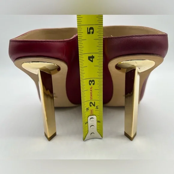 Michael Kors Halle Mule Pump Deep Red Leather Heels | Size 6.5M | New With Box - Picture 8 of 11